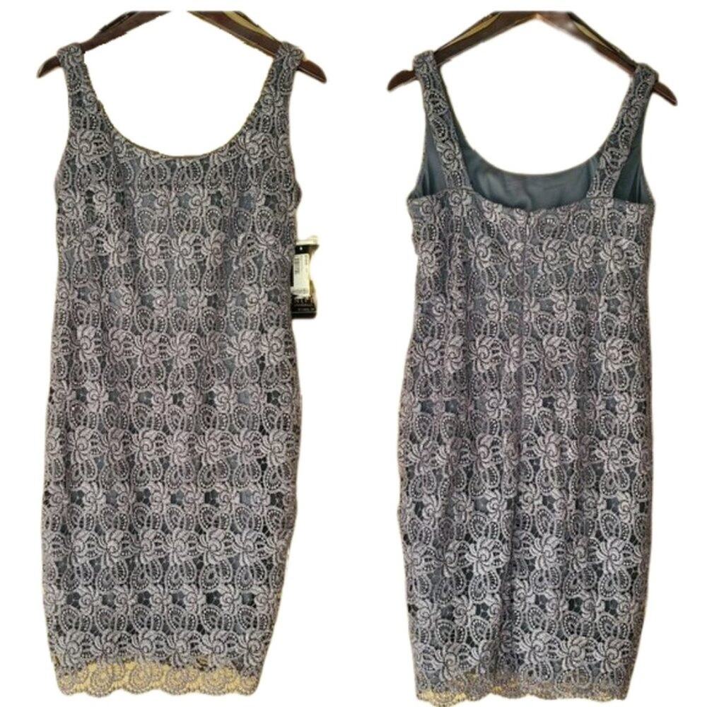 Ignite Evenings by Carol Lin Gray Crochet Dress